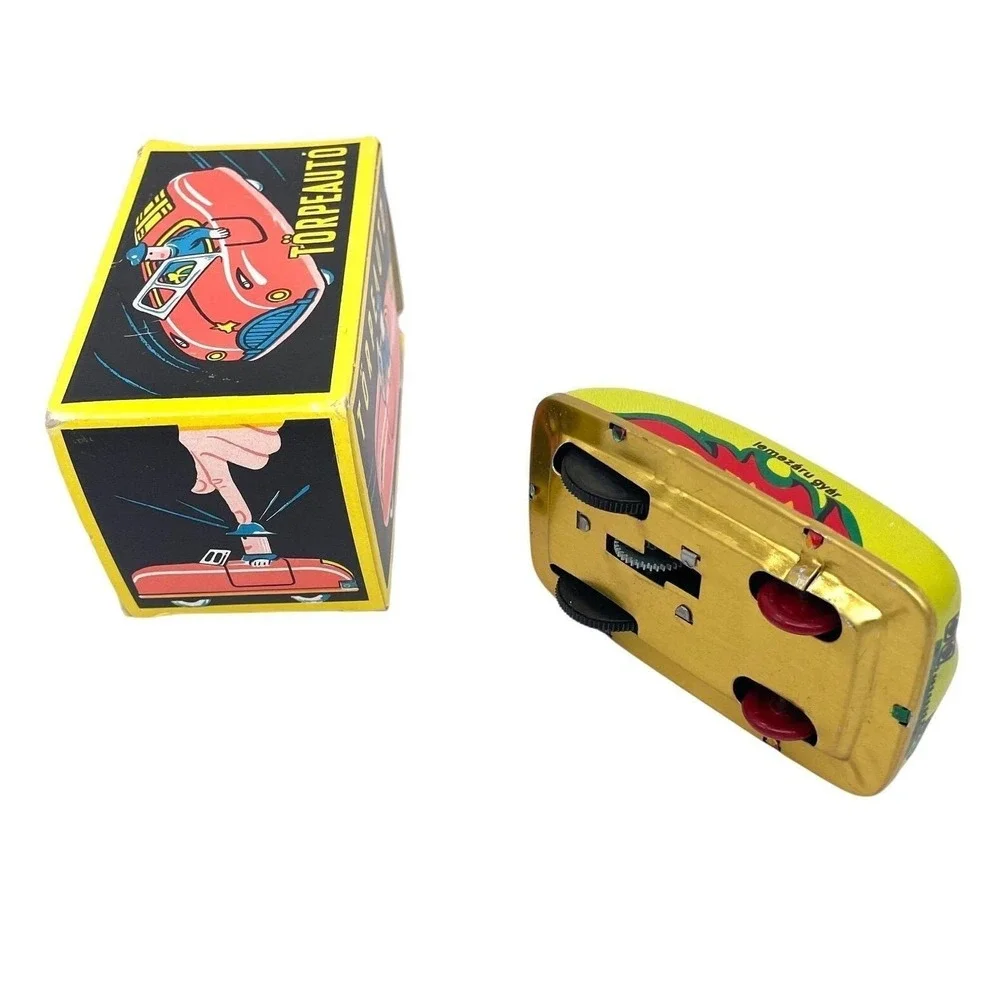 Vintage Törpeautó Tin Toy Car with Original Box – Lemezáru Gyár Hungary 1960s‎